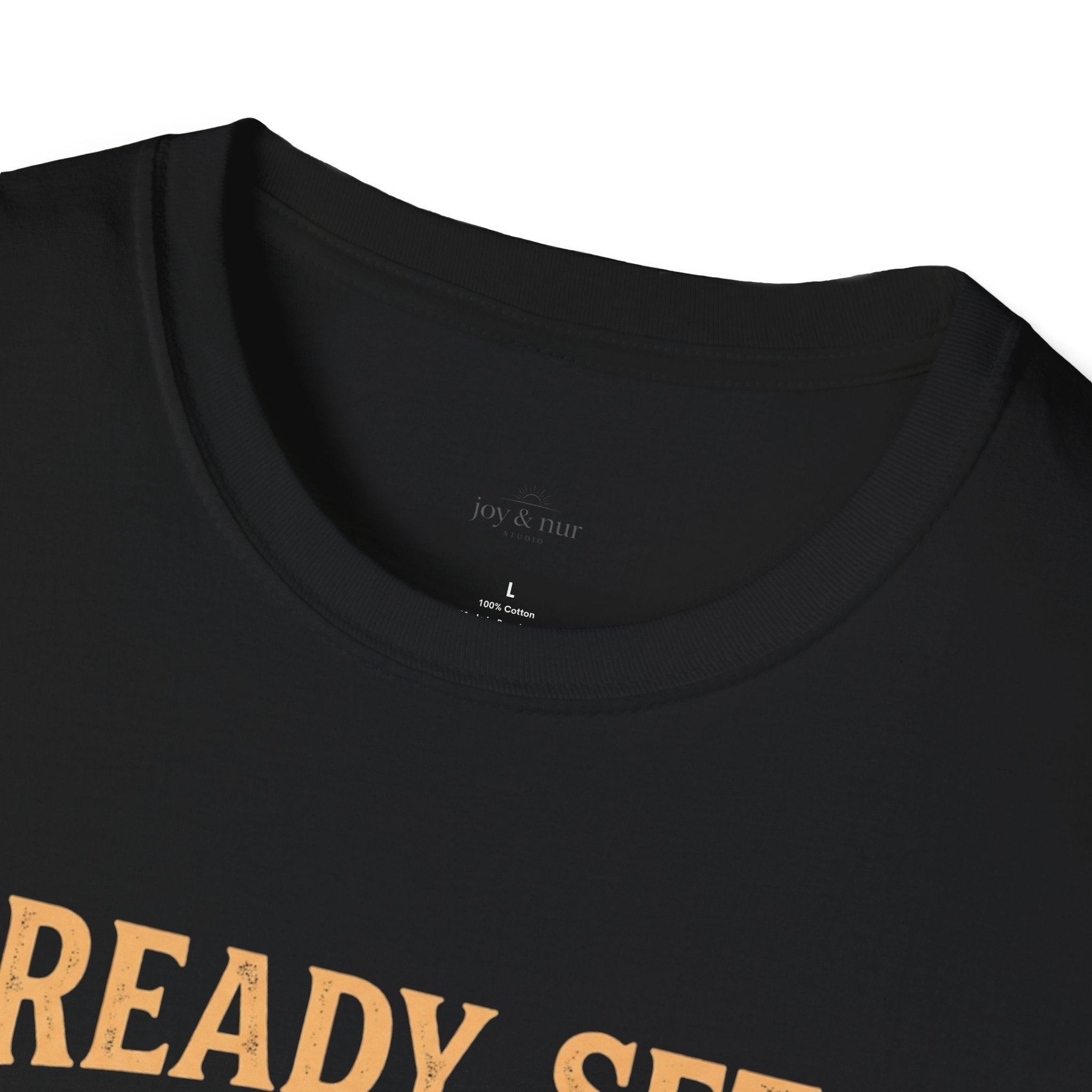Ready, Set, Conquer Astronaut Cat Graphic Tee