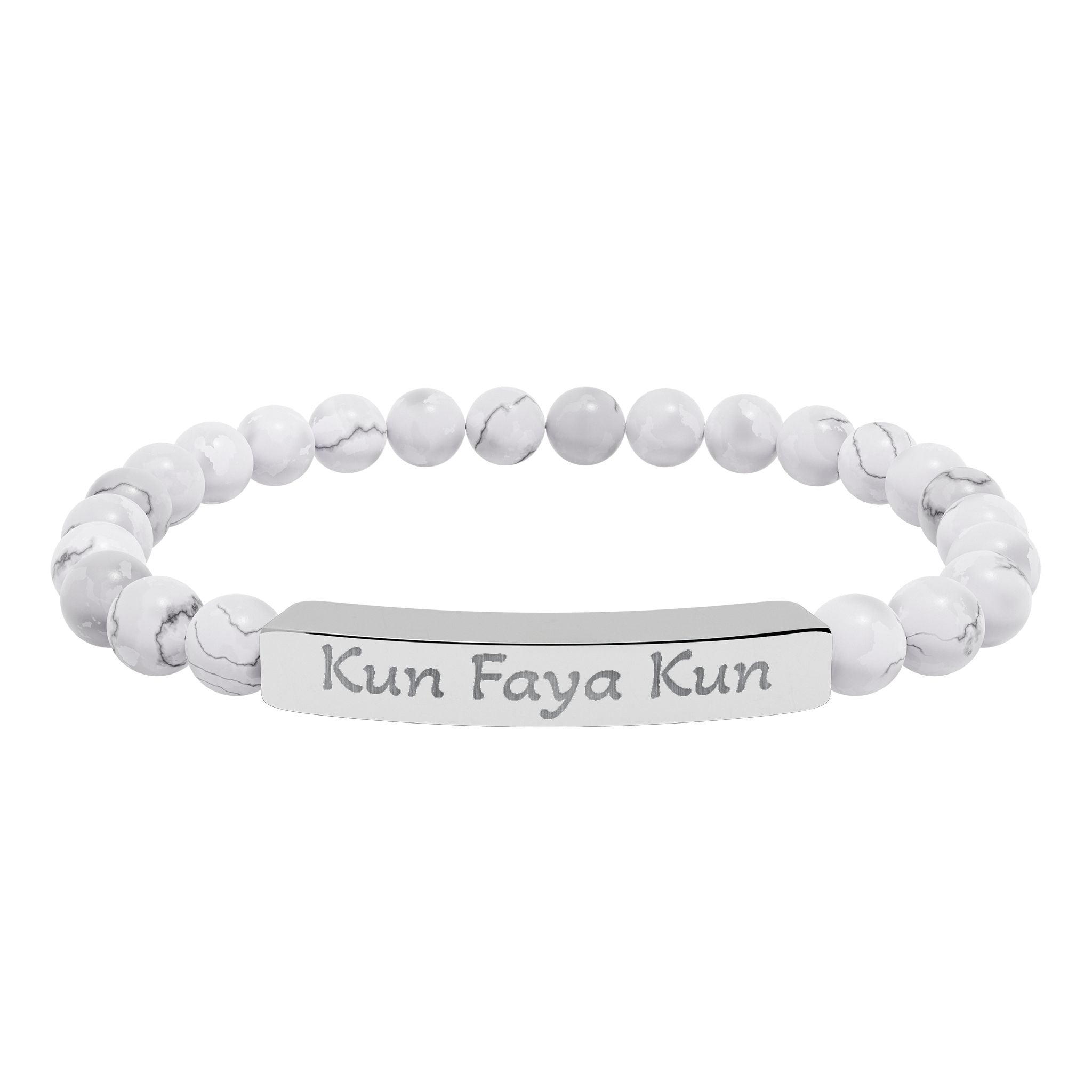 Kun Faya Kun - Natural Stone Stretch Bar Bracelet