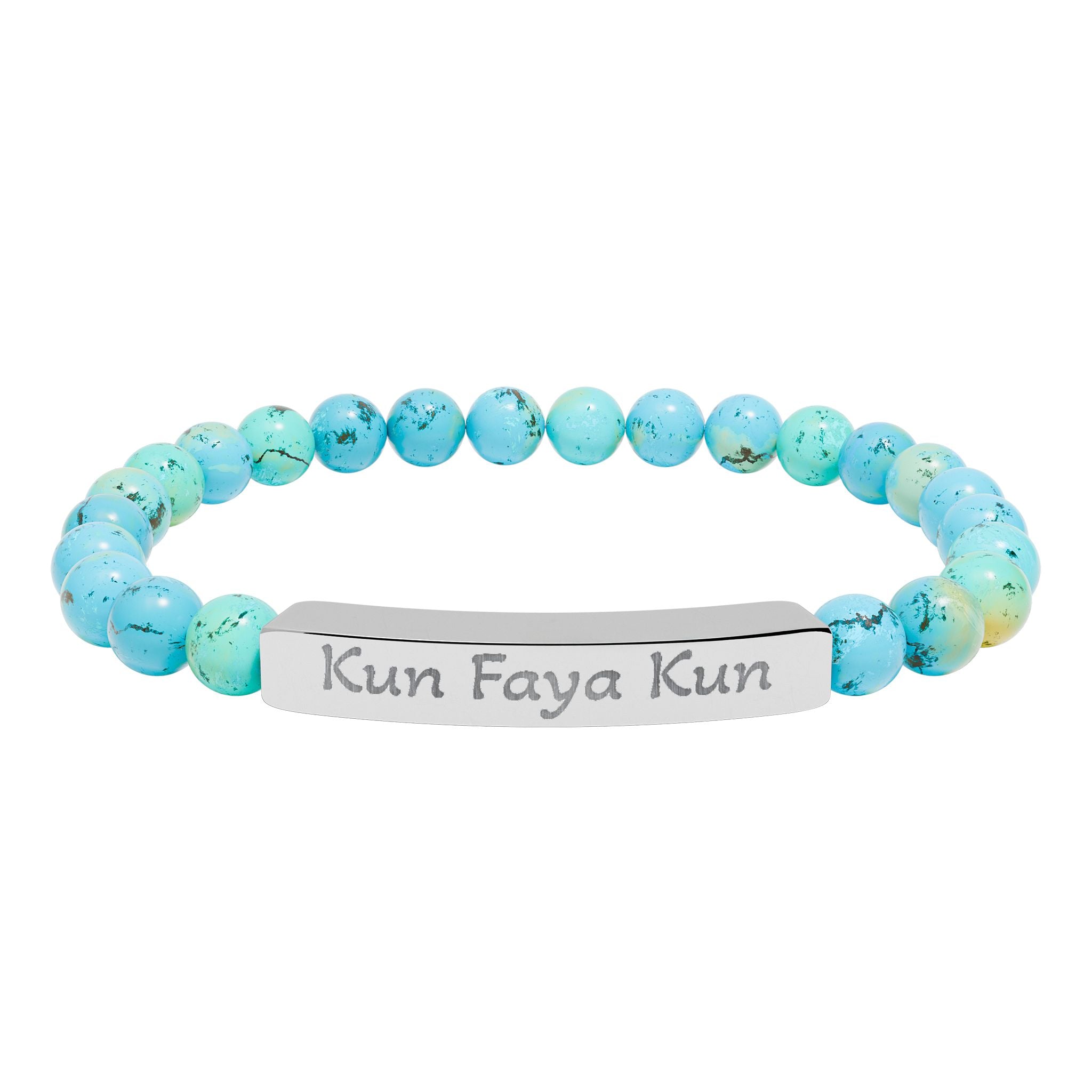 Kun Faya Kun - Natural Stone Stretch Bar Bracelet