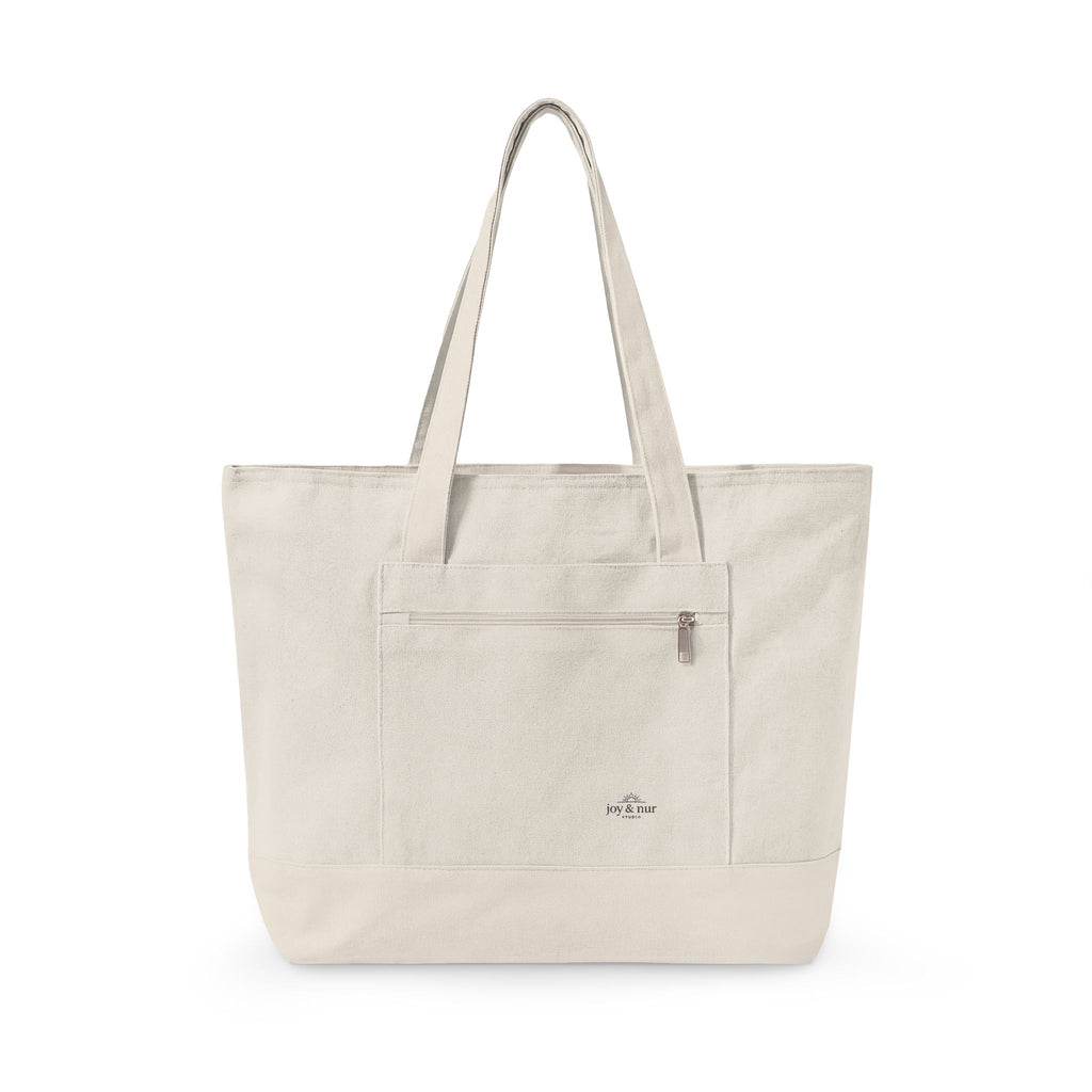 Girl with Iman in Her Heart - Zippered Canvas Tote