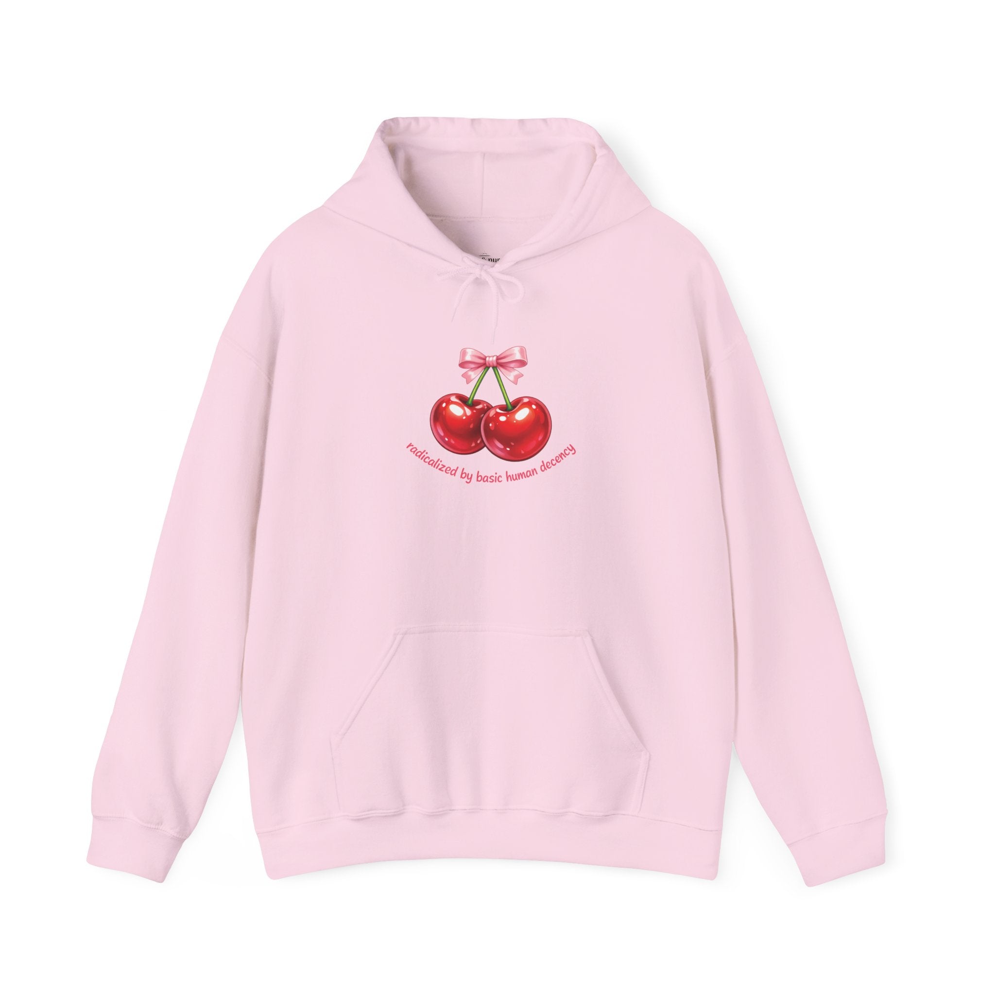 Radicalized by Basic Human Decency Cherry & Bow Hoodie