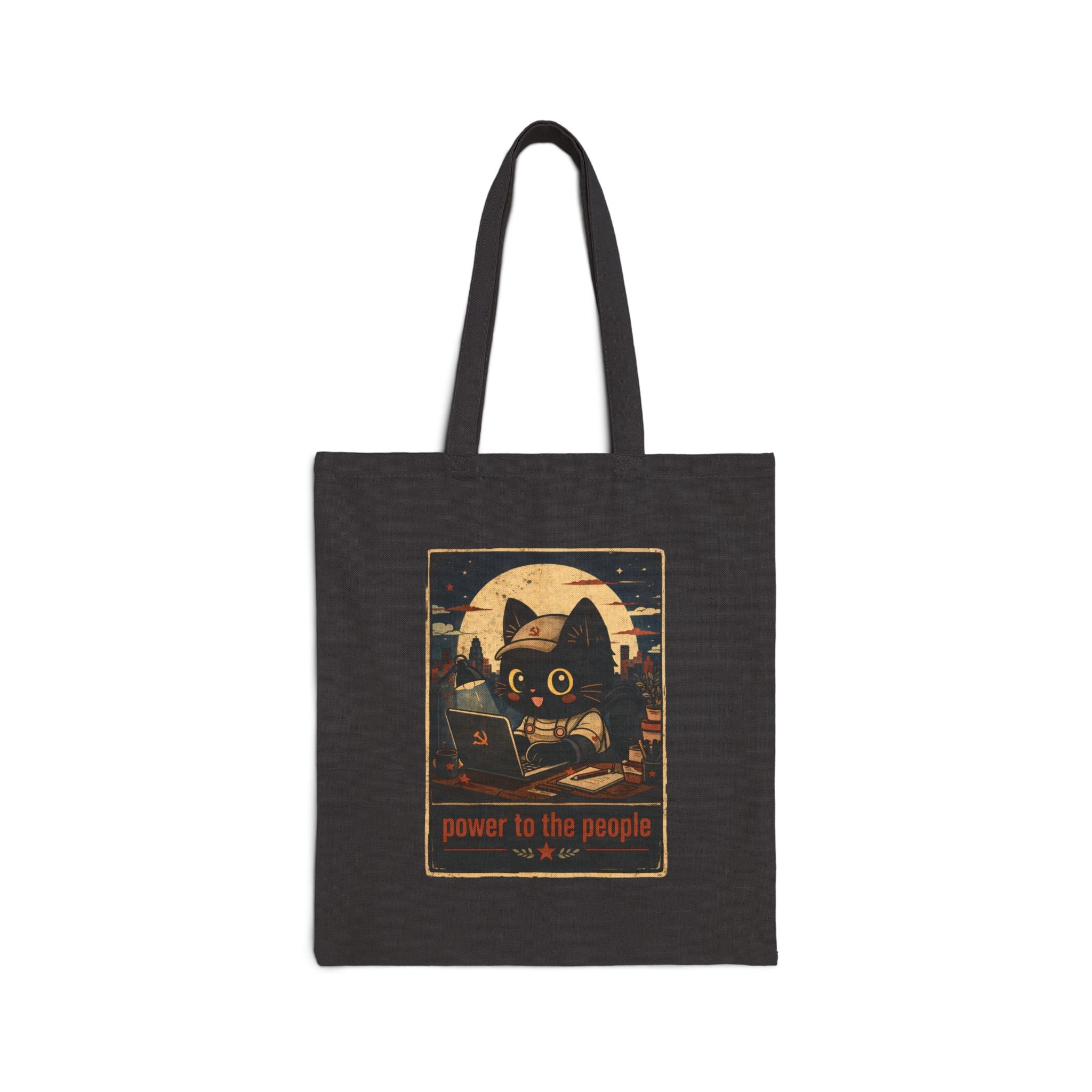 Power to the People – Front & Back Graphic Cotton Canvas Tote Bag