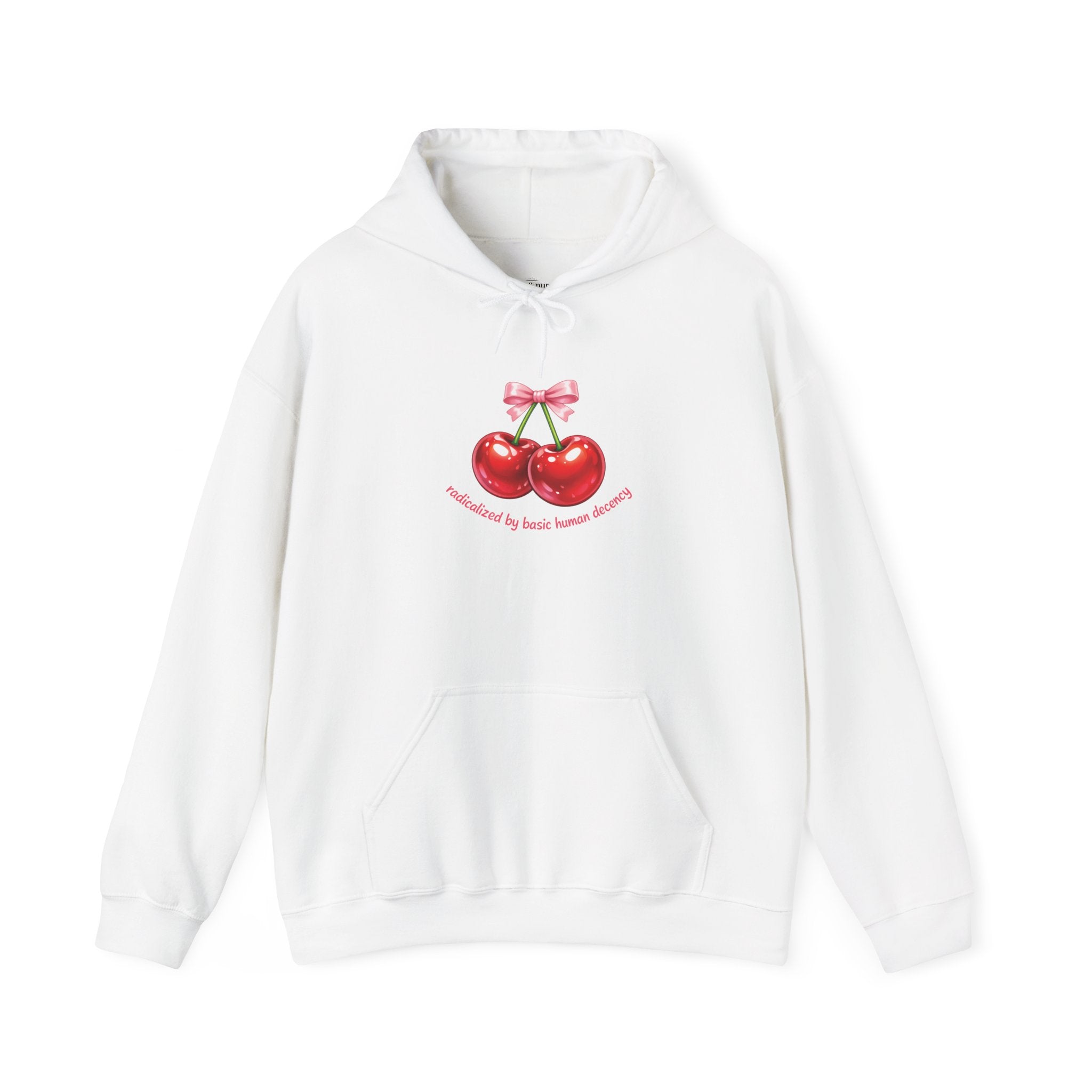 Radicalized by Basic Human Decency Cherry & Bow Hoodie