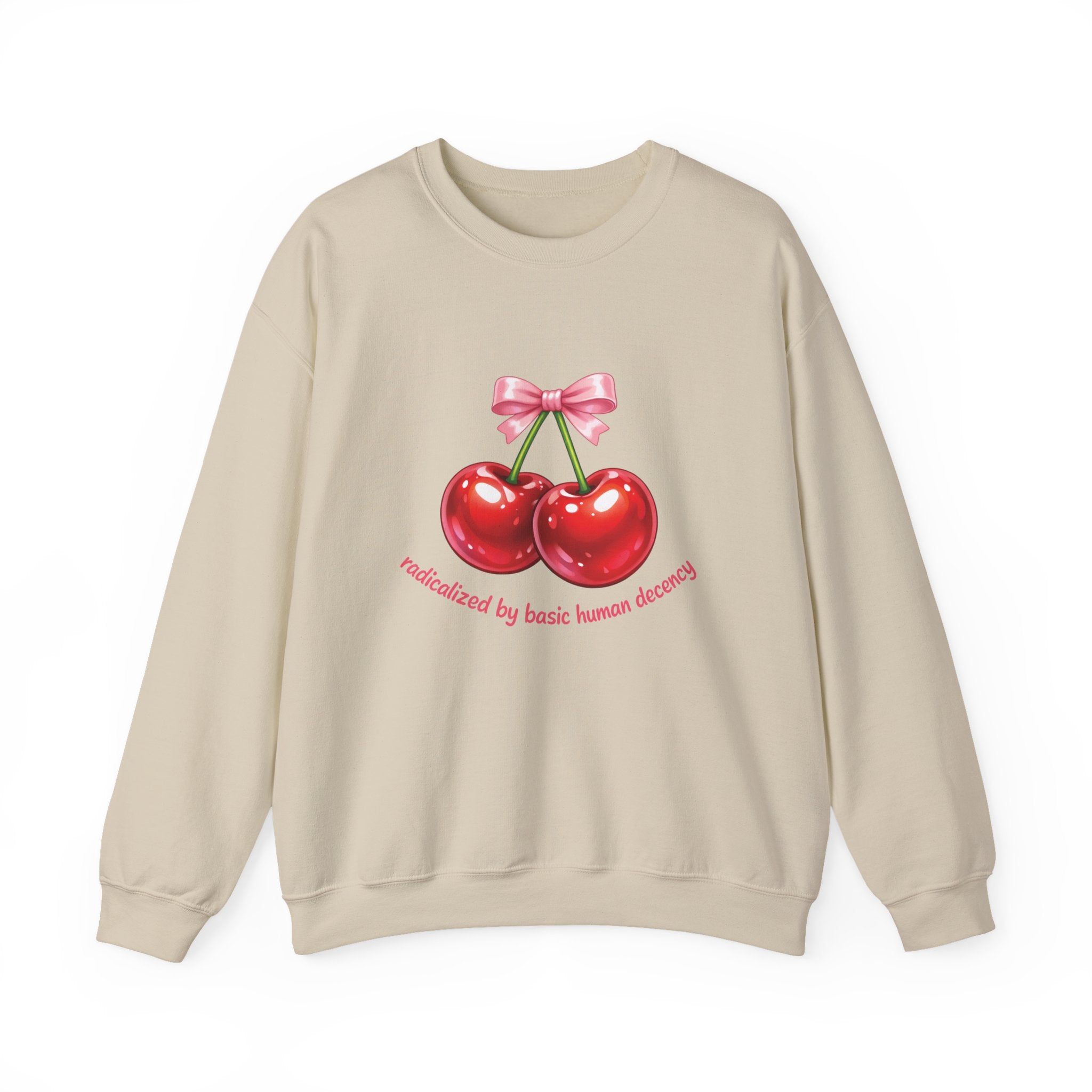 Radicalized by Basic Human Decency Cherry & Bow Sweatshirt
