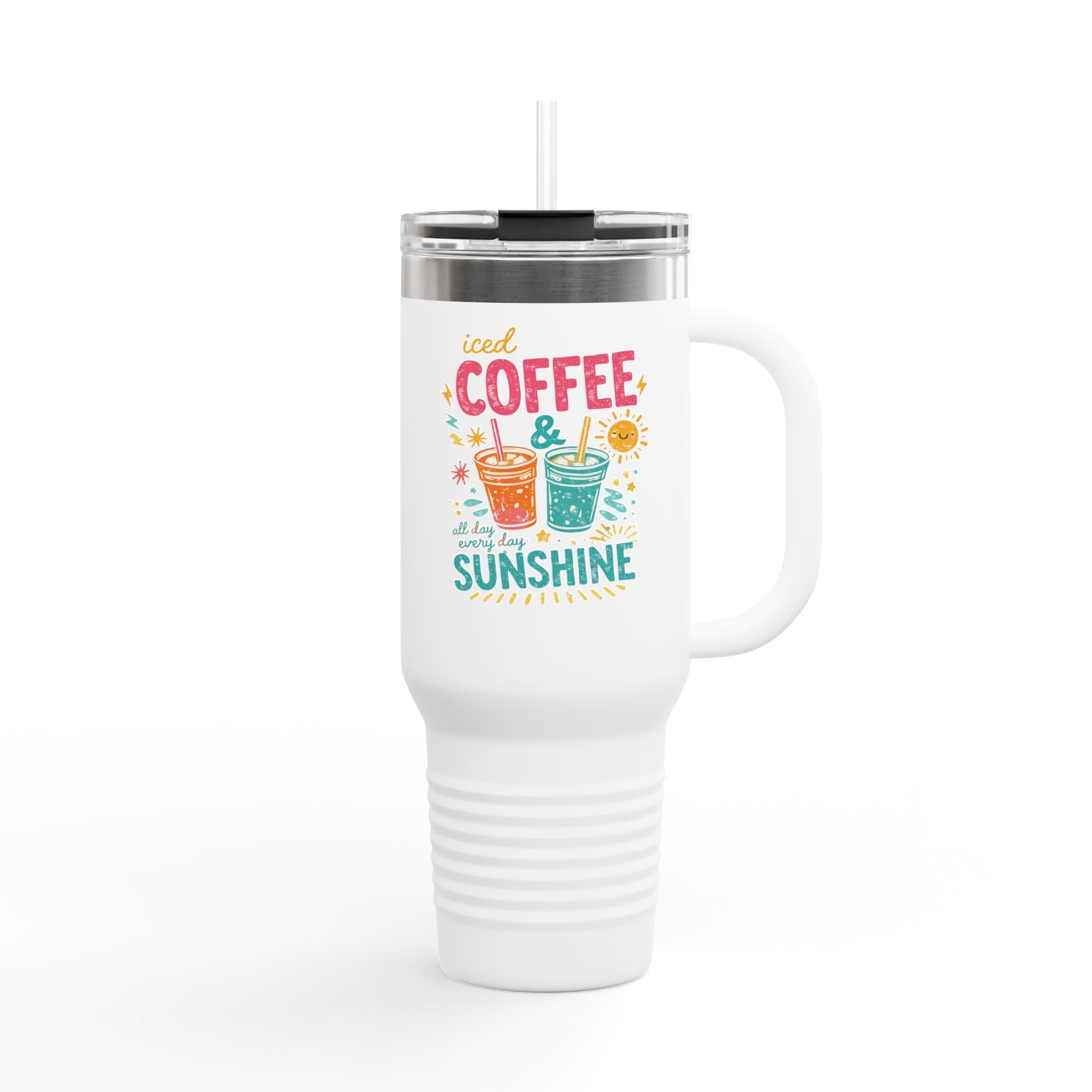 Iced Coffee & Sunshine - Insulated Travel Mug, 40oz