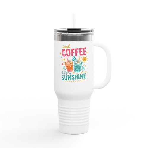 Iced Coffee & Sunshine - Insulated Travel Mug, 40oz
