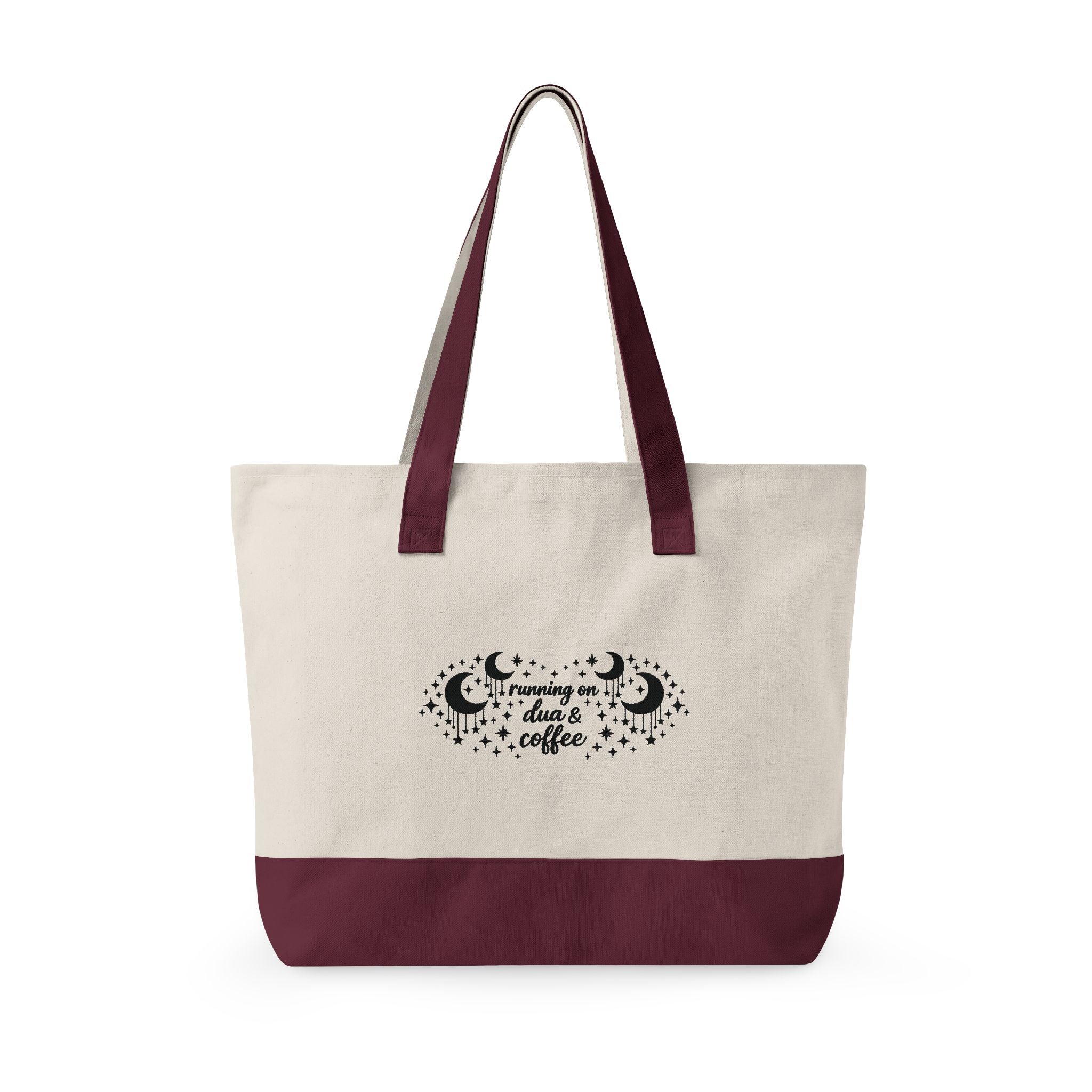 Dua & Coffee - Zippered Canvas Tote