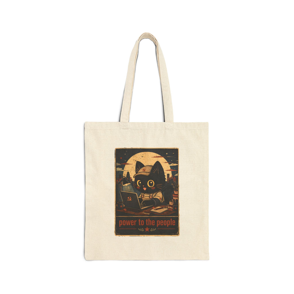 Power to the People – Front & Back Graphic Cotton Canvas Tote Bag