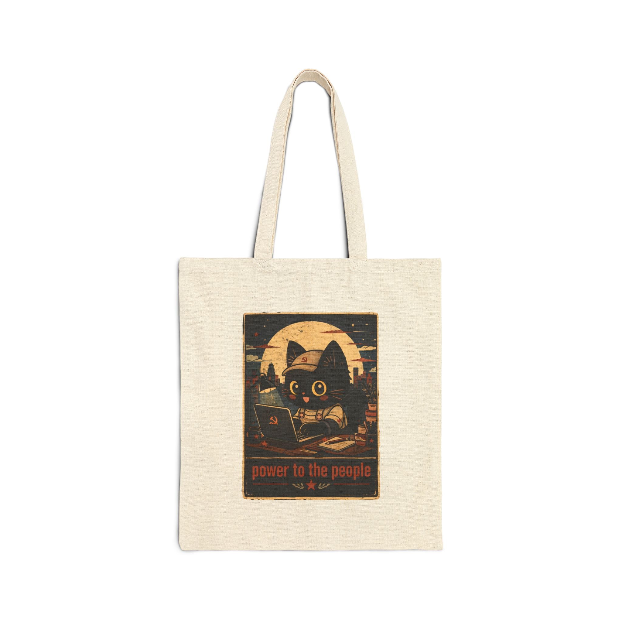 Power to the People – Front & Back Graphic Cotton Canvas Tote Bag