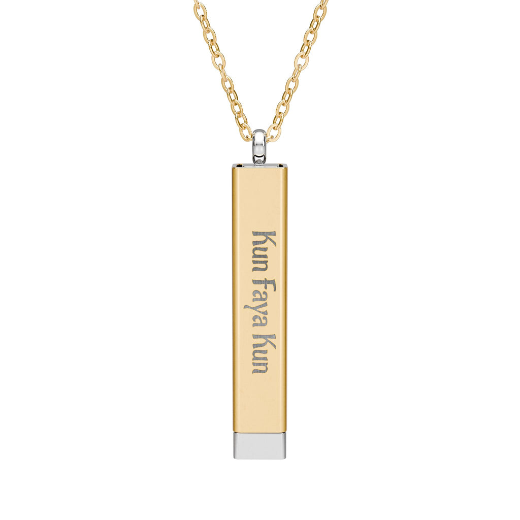 Kun Faya Kun - Hidden Message Sliding Blank Bar Necklace
