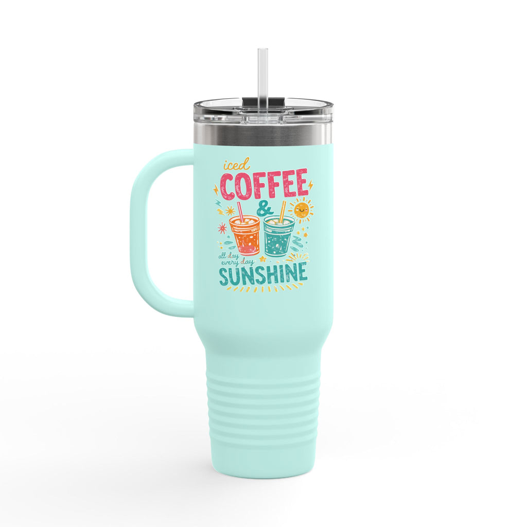 Iced Coffee & Sunshine - Insulated Travel Mug, 40oz
