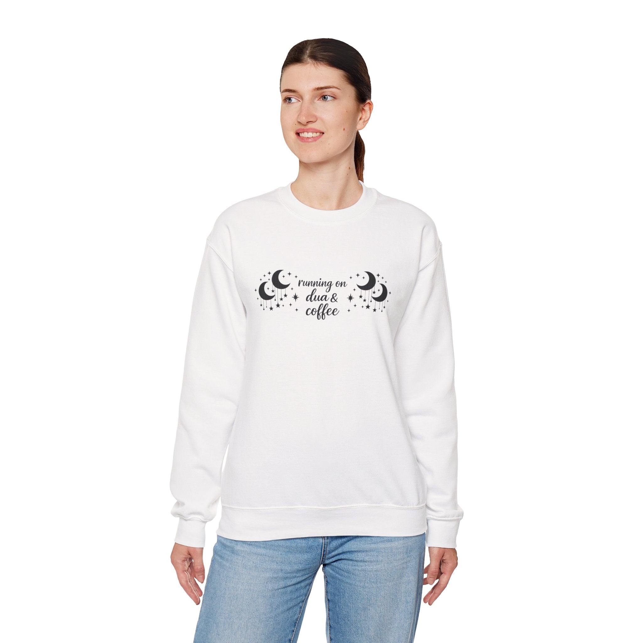 Running on Dua & Coffee (large font) - Crewneck Sweatshirt
