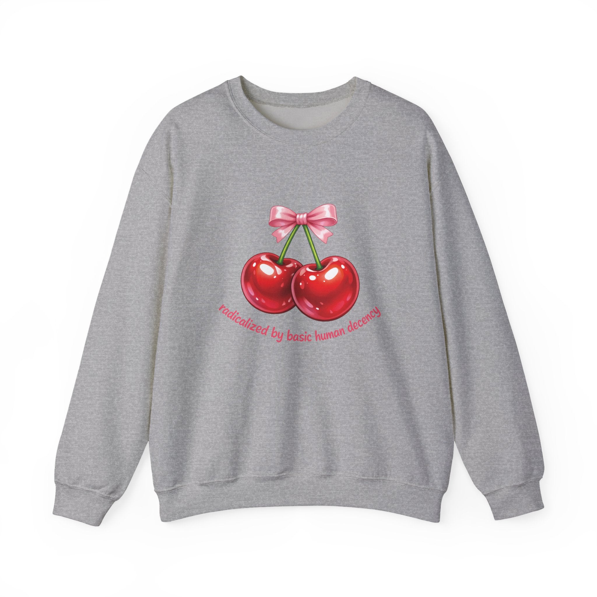 Radicalized by Basic Human Decency Cherry & Bow Sweatshirt