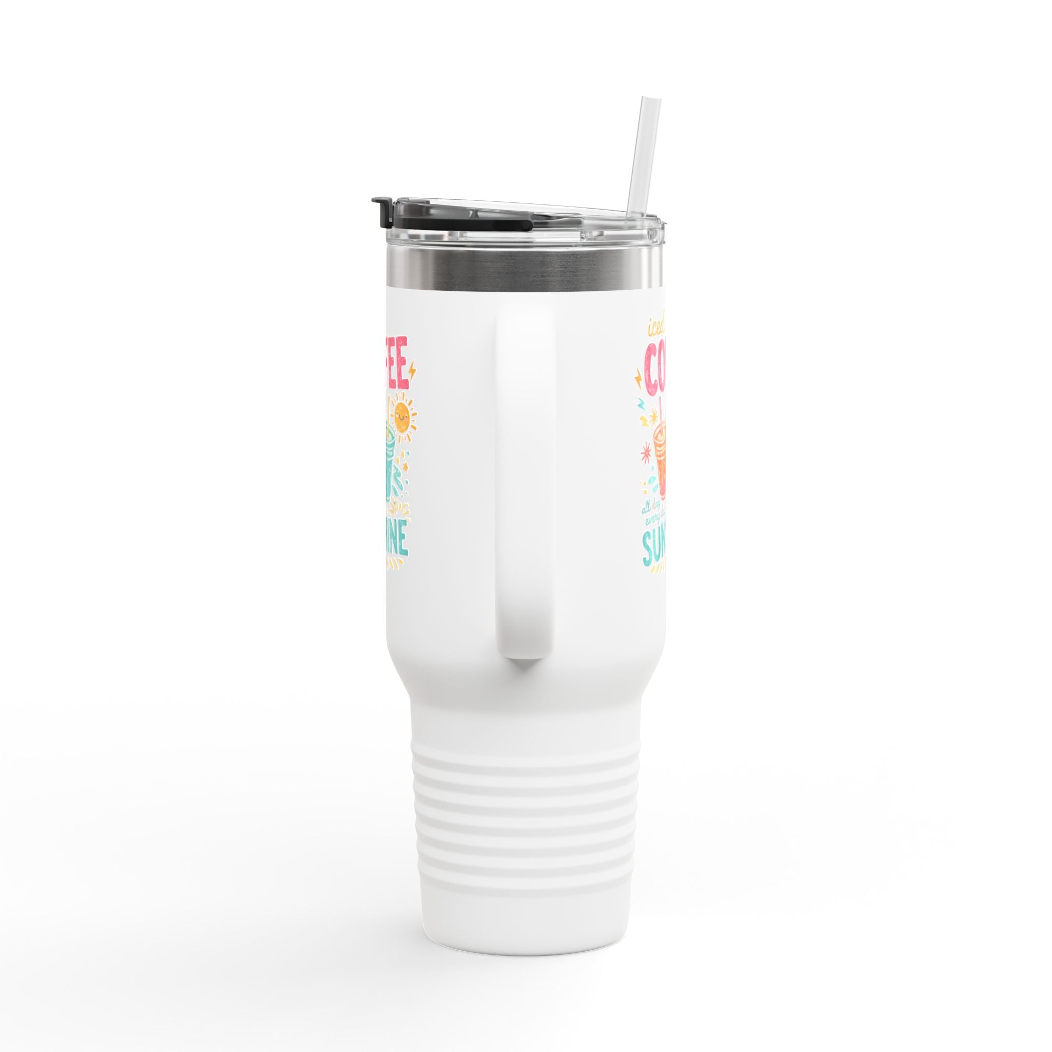 Iced Coffee & Sunshine - Insulated Travel Mug, 40oz