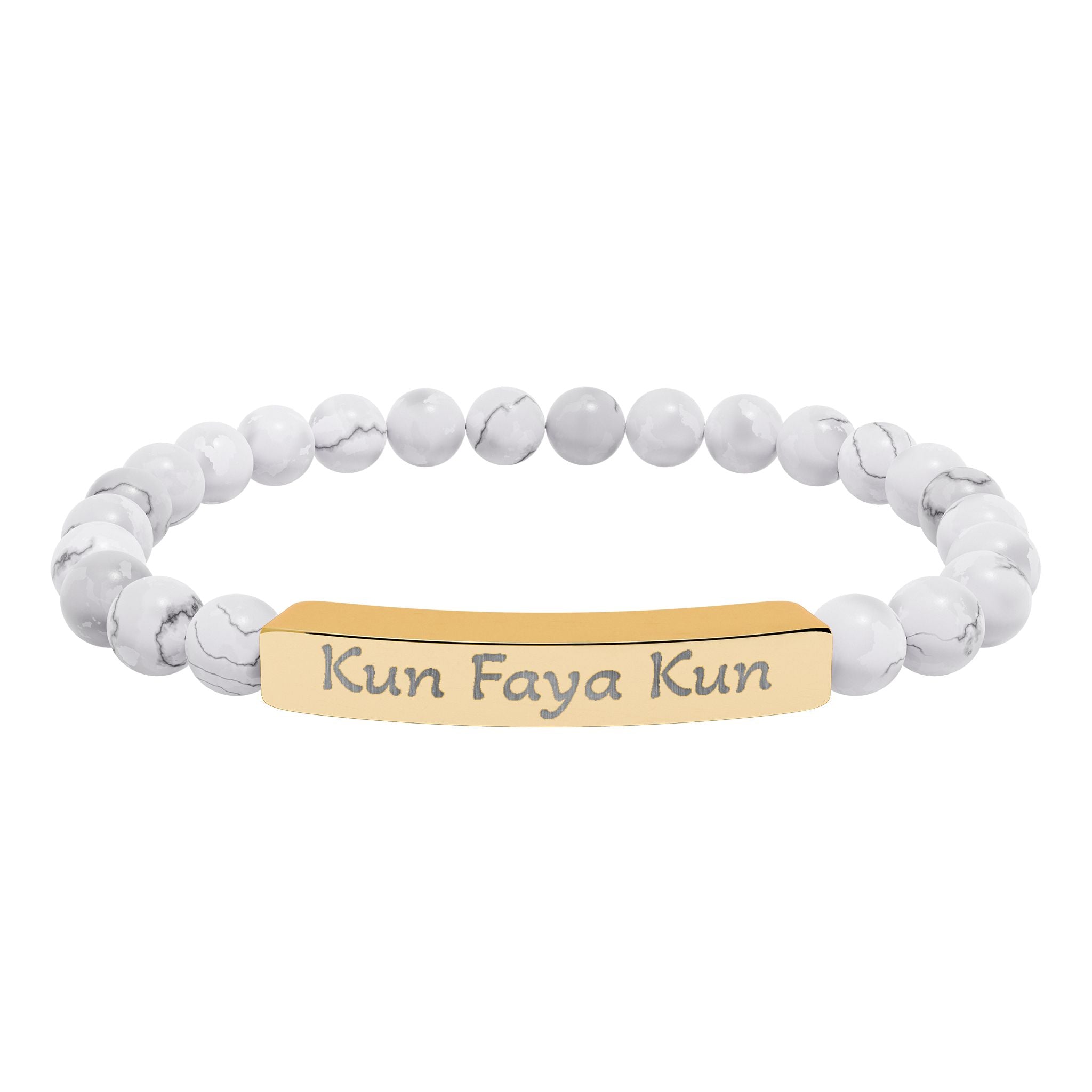 Kun Faya Kun - Natural Stone Stretch Bar Bracelet