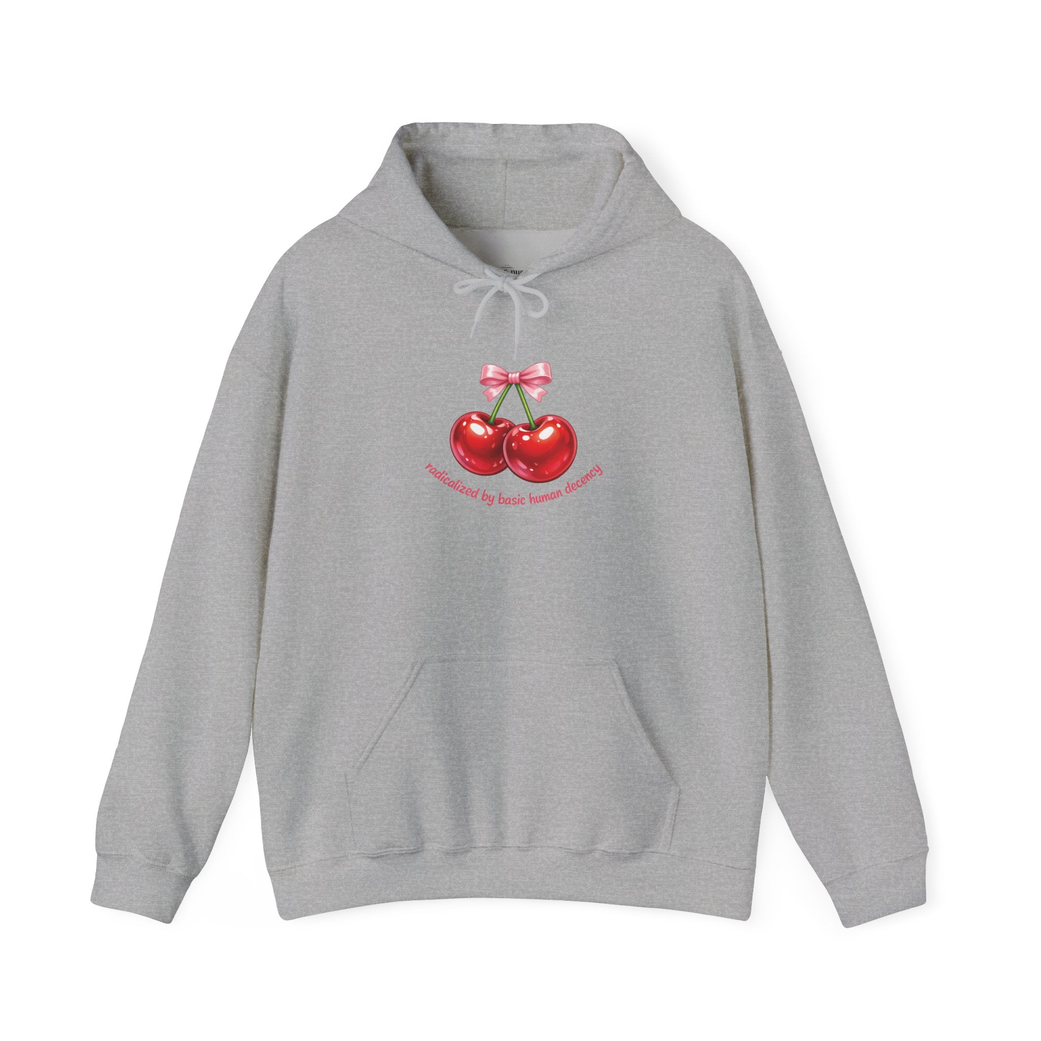 Radicalized by Basic Human Decency Cherry & Bow Hoodie