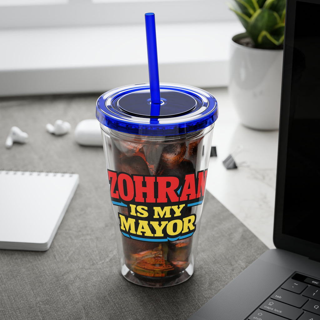 Zohran is My Mayor - Tumbler with Straw, 16oz