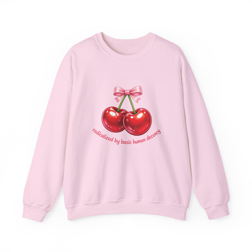 Radicalized by Basic Human Decency Cherry & Bow Sweatshirt