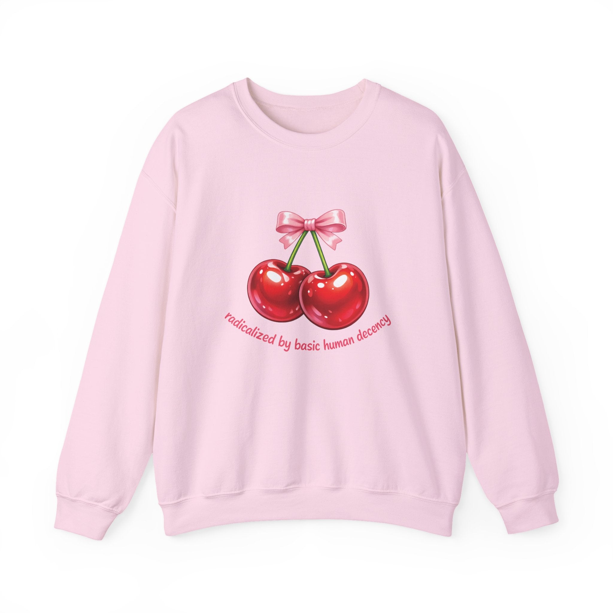 Radicalized by Basic Human Decency Cherry & Bow Sweatshirt