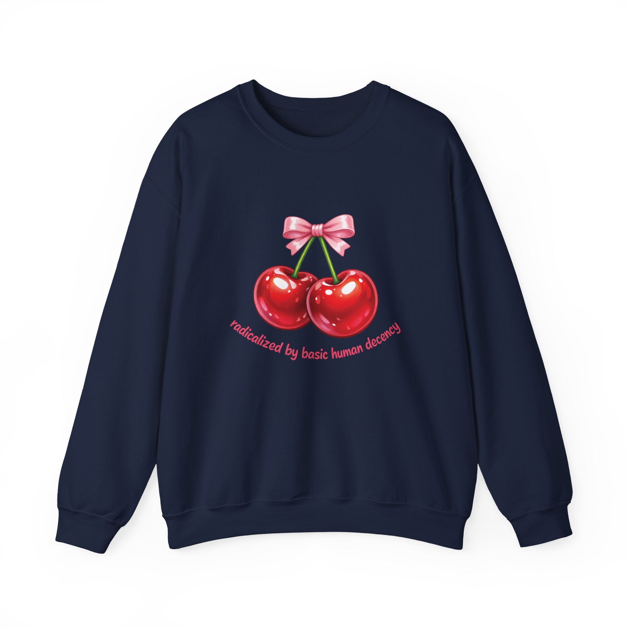 Radicalized by Basic Human Decency Cherry & Bow Sweatshirt