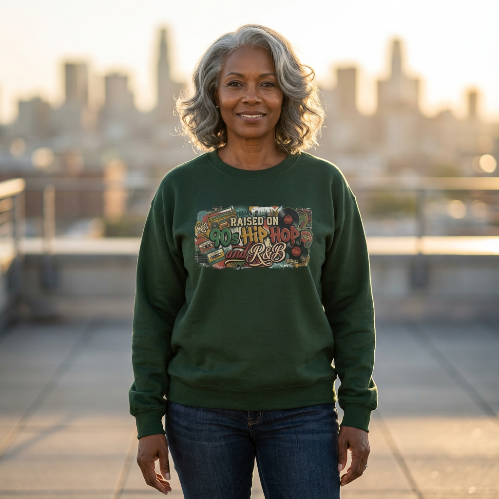 Raised on 90s Hip Hop & R&B - Crewneck Sweatshirt