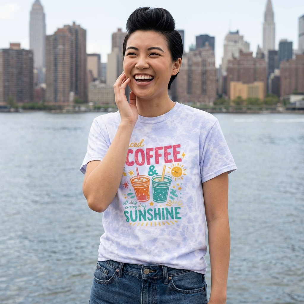 Iced Coffee & Sunshine Tie Dye Cotton Tee