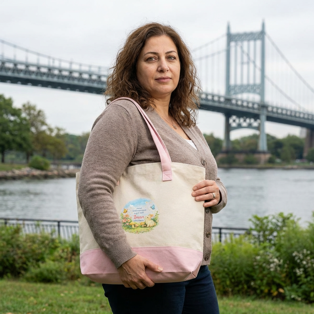 Girl with Iman in Her Heart - Zippered Canvas Tote