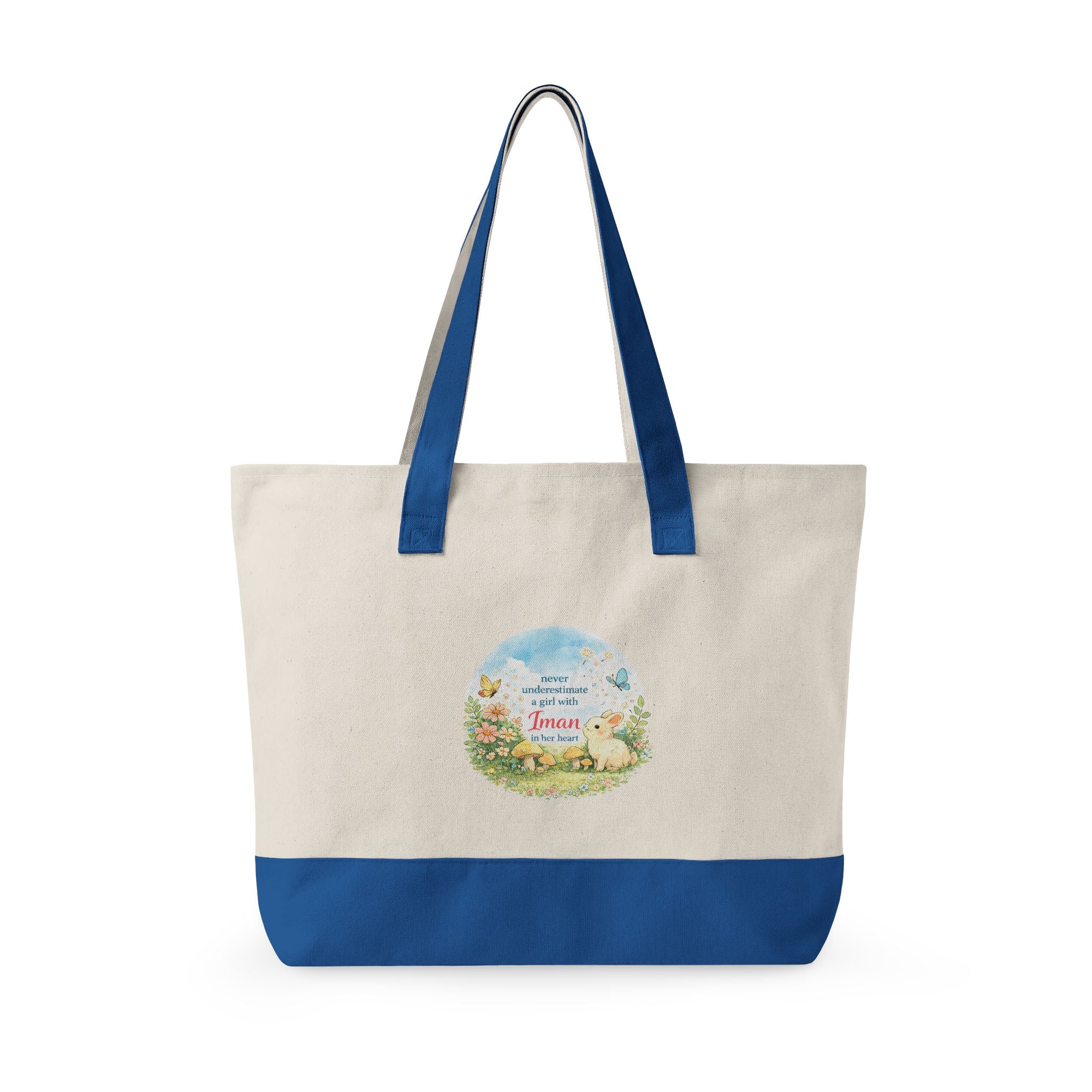 Girl with Iman in Her Heart - Zippered Canvas Tote