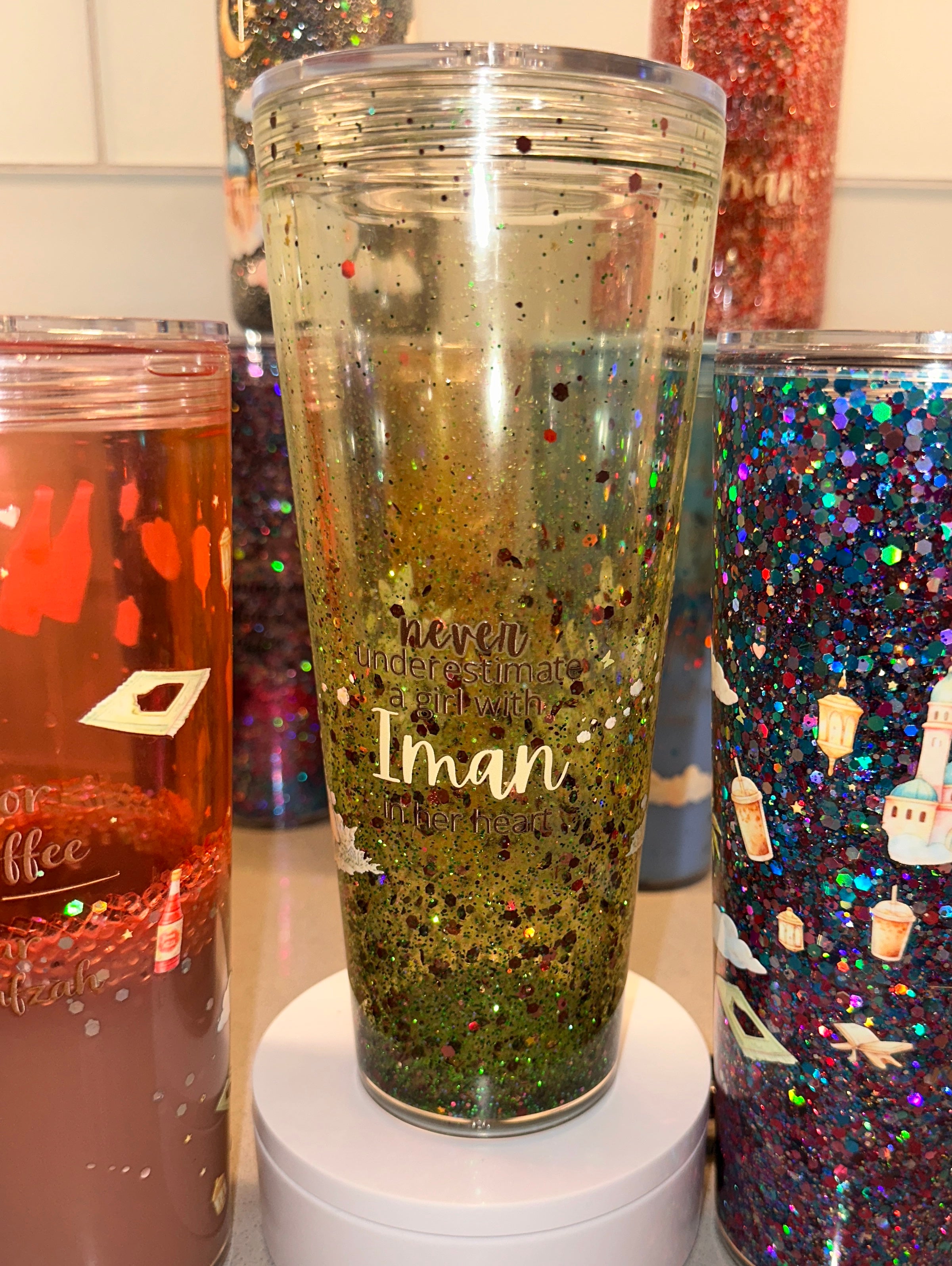 Girl with Iman in Her Heart - Glitter Cup 24oz
