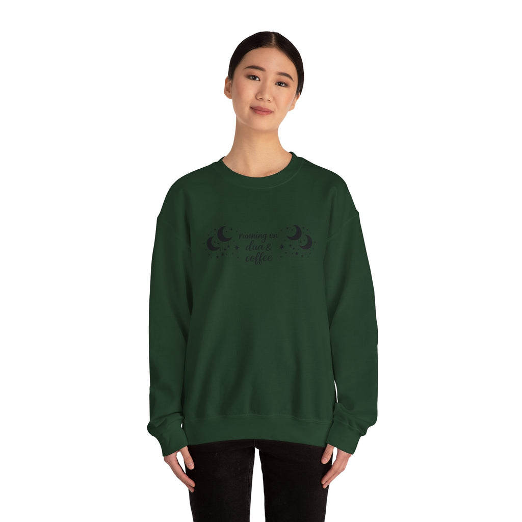 Running on Dua & Coffee (large font) - Crewneck Sweatshirt