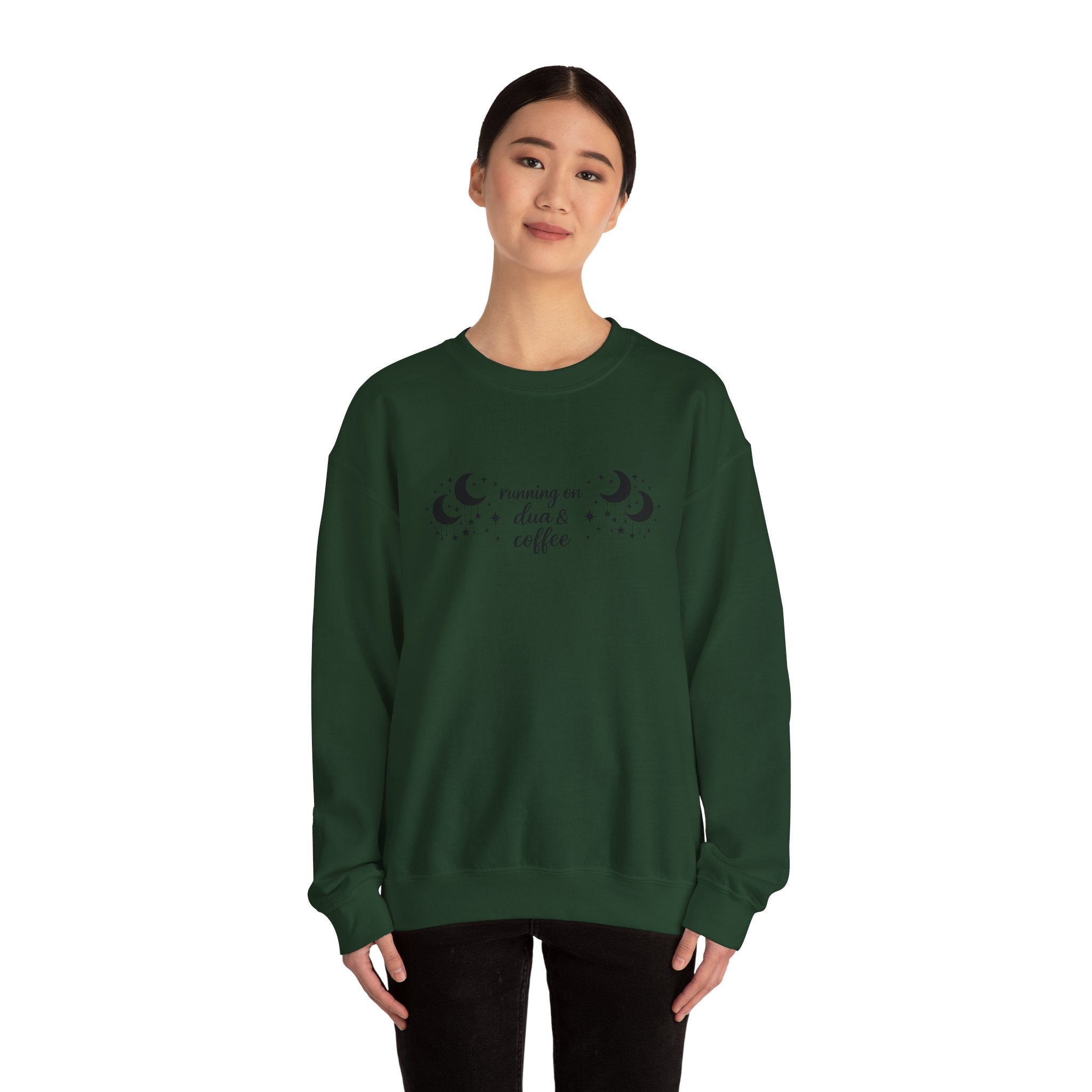 Running on Dua & Coffee (large font) - Crewneck Sweatshirt