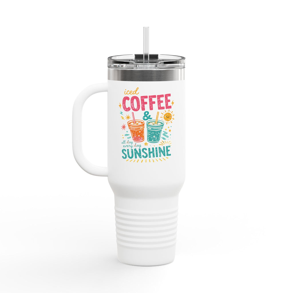 Iced Coffee & Sunshine - Insulated Travel Mug, 40oz