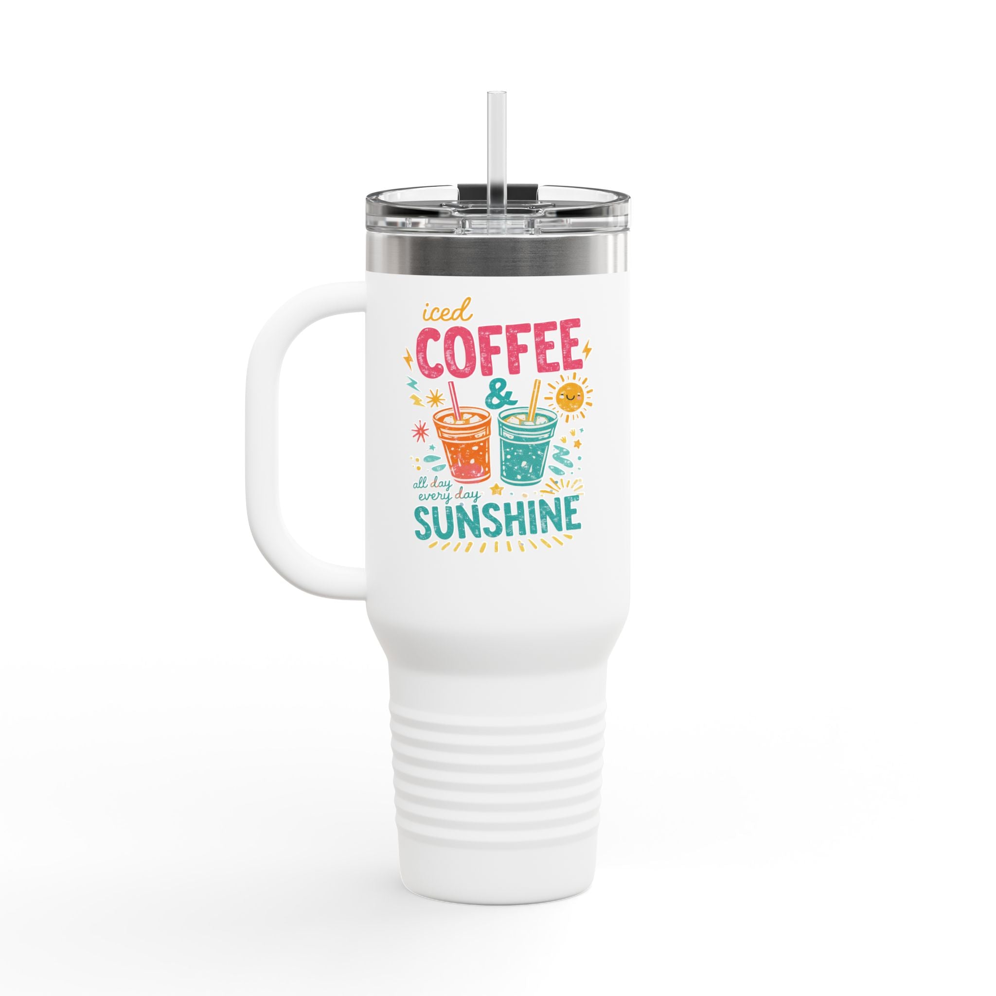 Iced Coffee & Sunshine - Insulated Travel Mug, 40oz