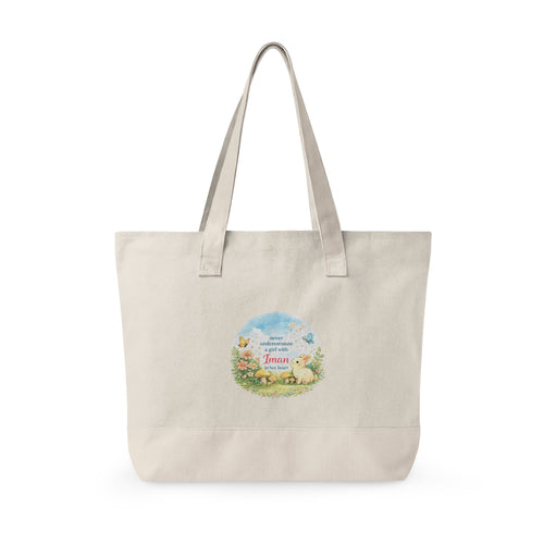 Girl with Iman in Her Heart - Zippered Canvas Tote