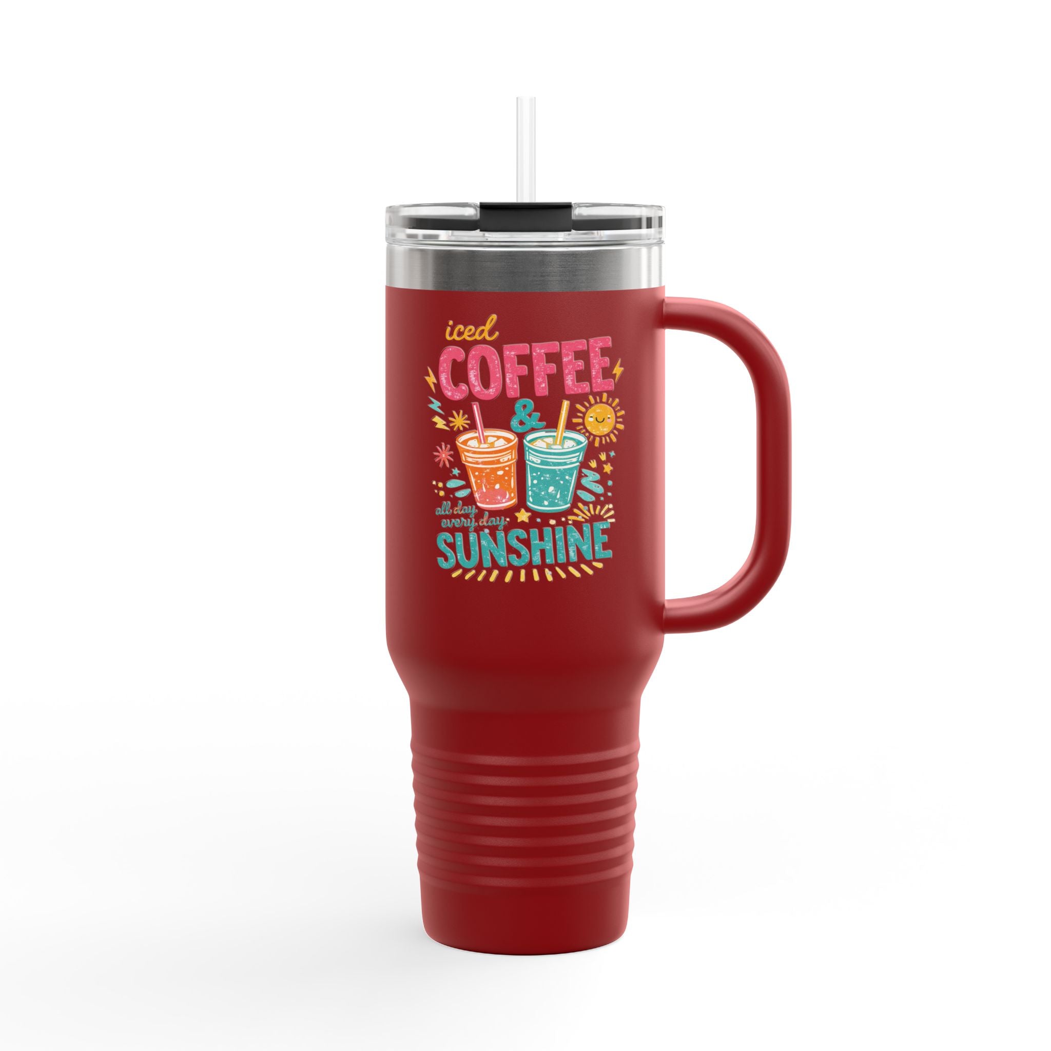 Iced Coffee & Sunshine - Insulated Travel Mug, 40oz