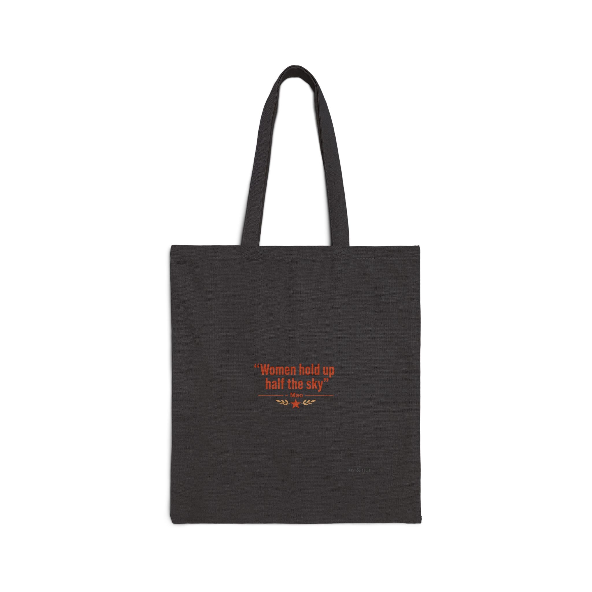 Women Hold Up Half the Sky – Front & Back Graphic Cotton Canvas Tote Bag