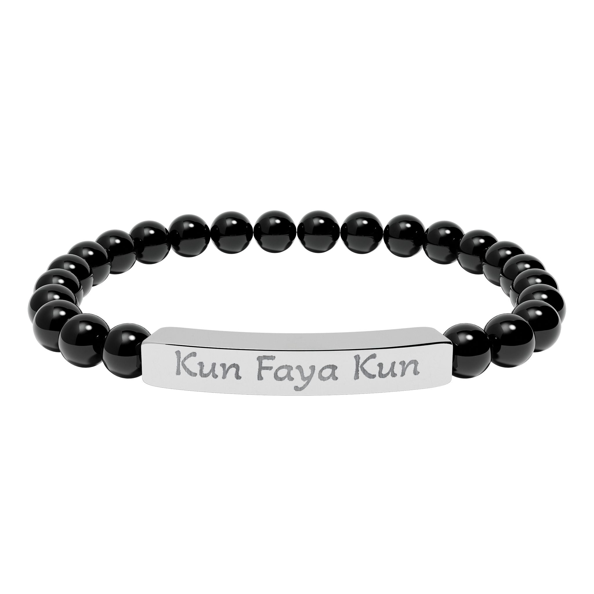 Kun Faya Kun - Natural Stone Stretch Bar Bracelet