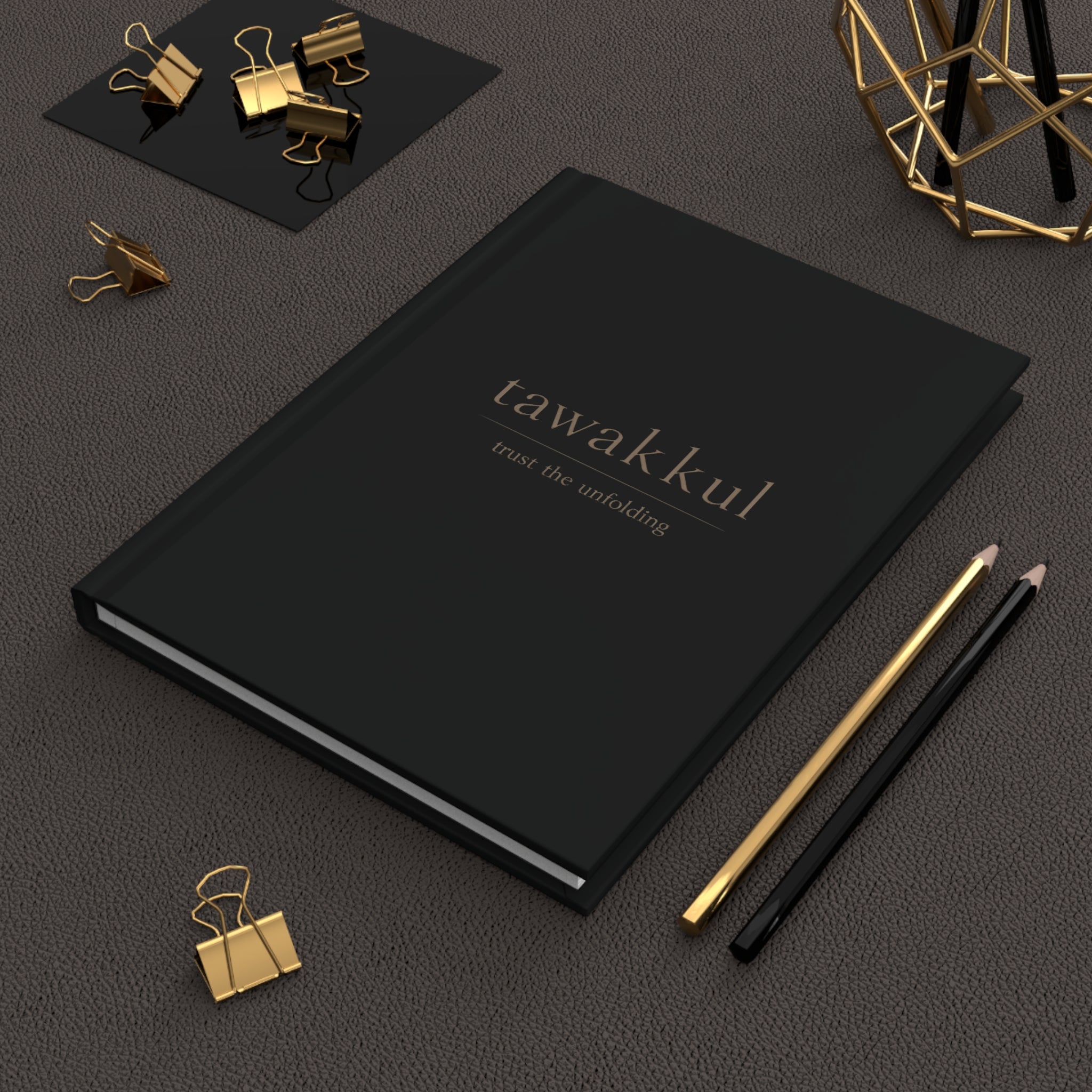 Tawakkul "Trust the Unfolding" - Black Hardcover Journal Matte