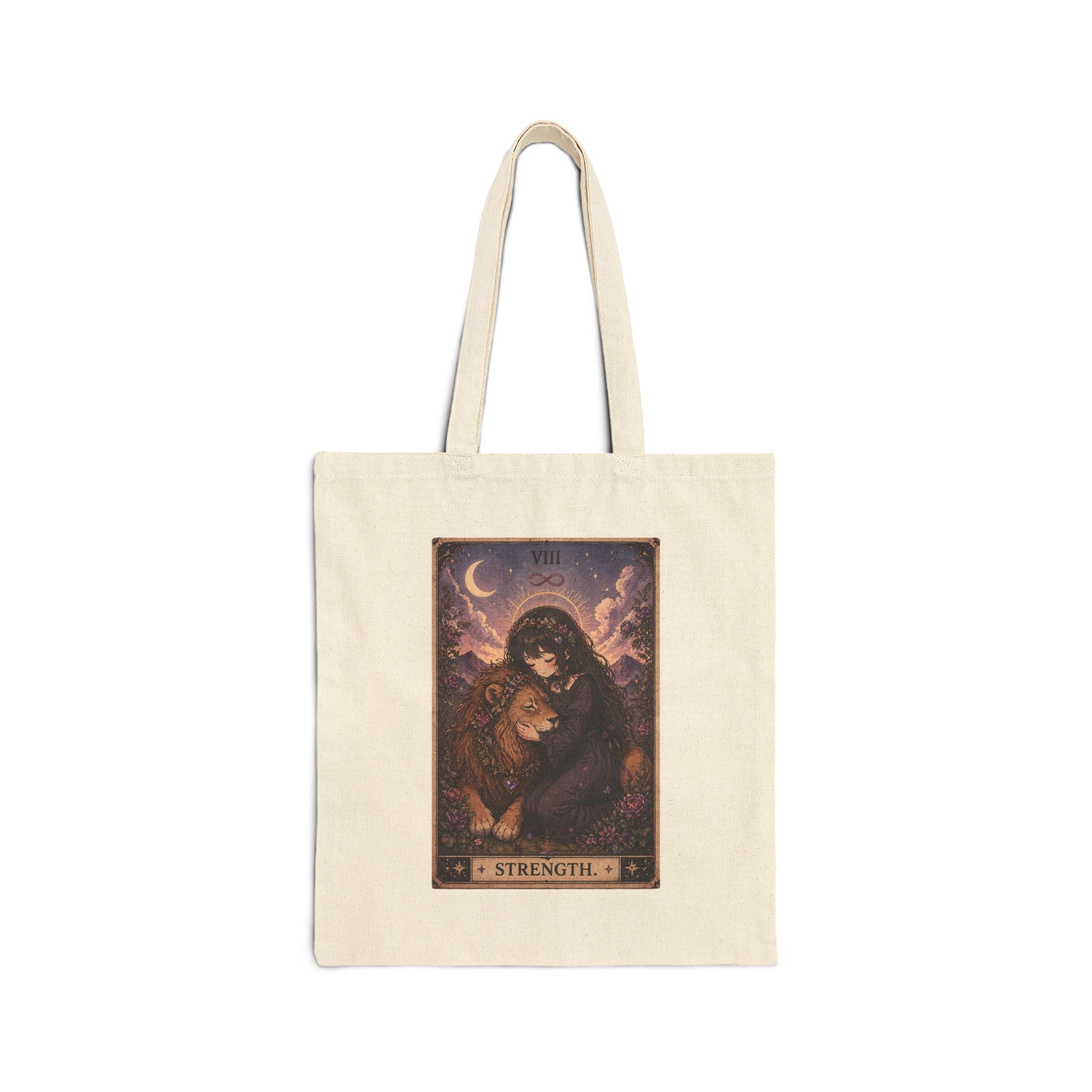 Strength Tarot Card - Cotton Canvas Tote Bag