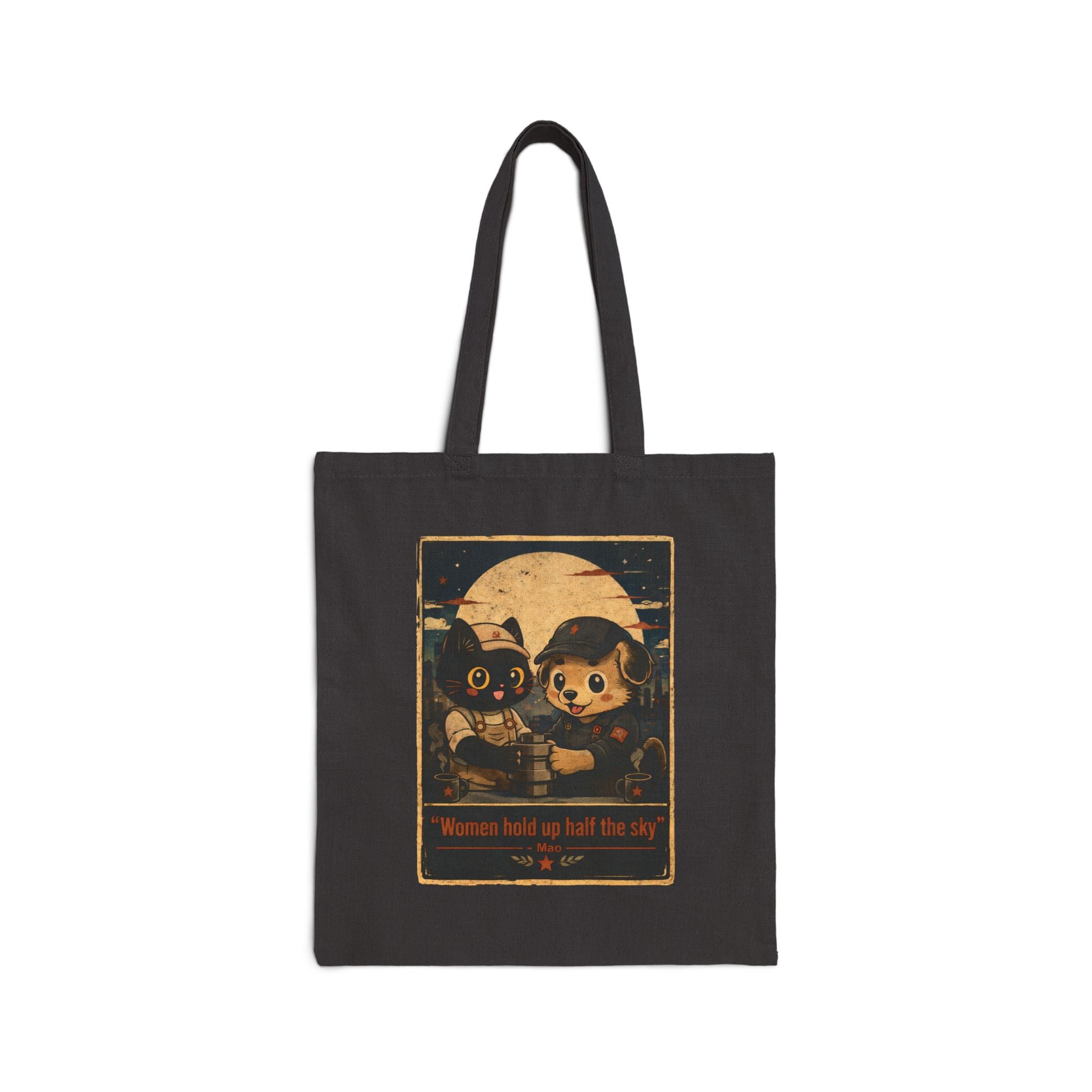 Women Hold Up Half the Sky – Front & Back Graphic Cotton Canvas Tote Bag