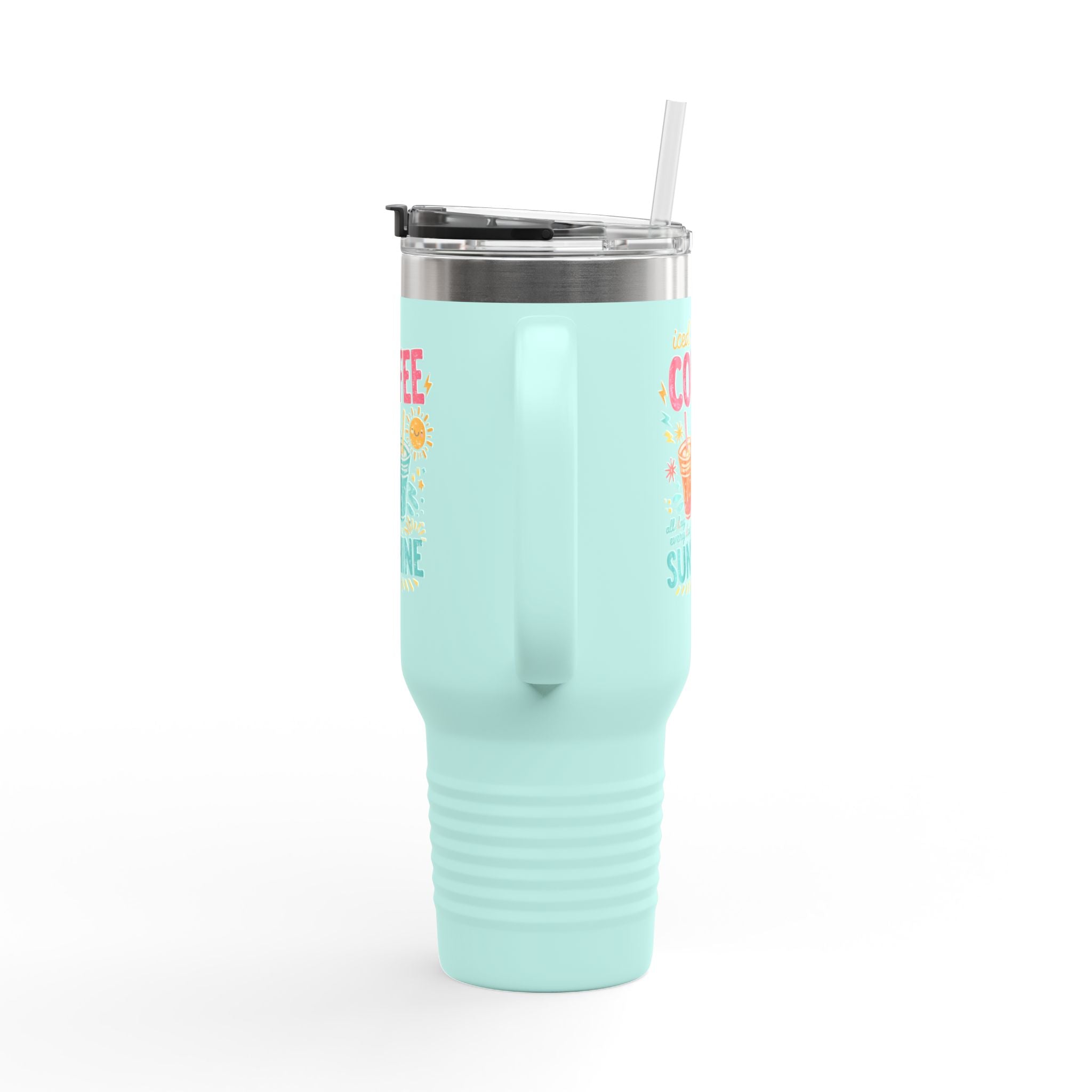 Iced Coffee & Sunshine - Insulated Travel Mug, 40oz