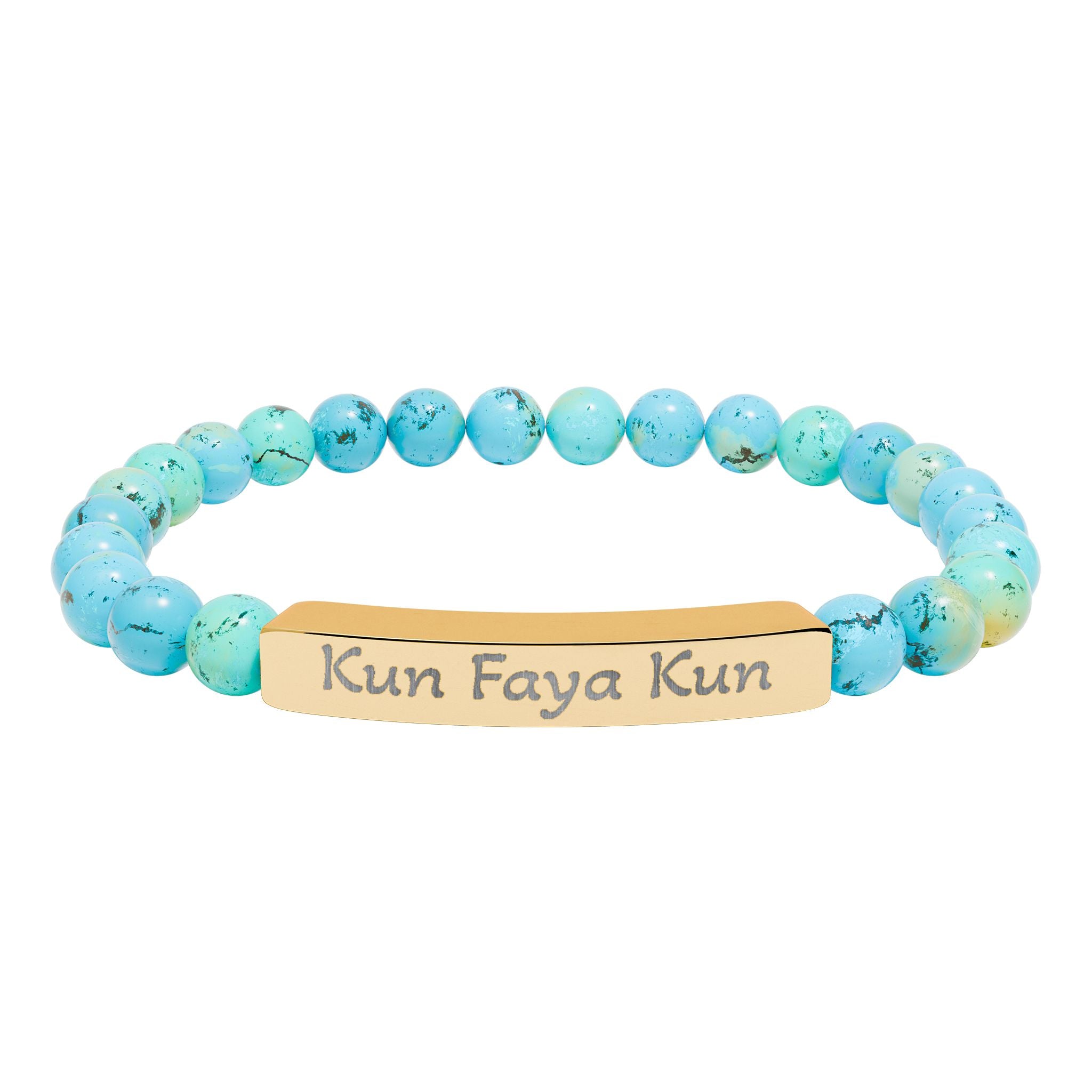 Kun Faya Kun - Natural Stone Stretch Bar Bracelet