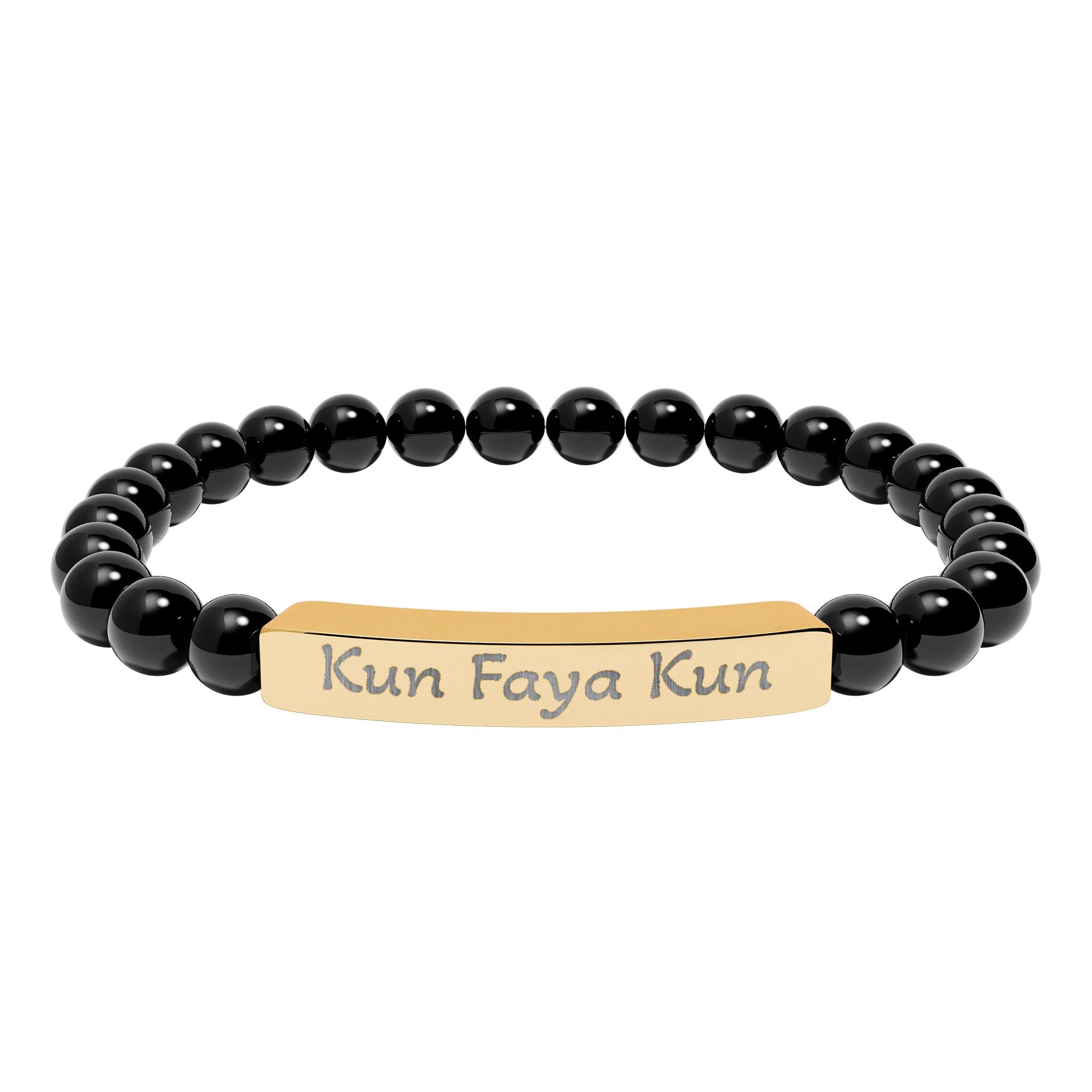 Kun Faya Kun - Natural Stone Stretch Bar Bracelet