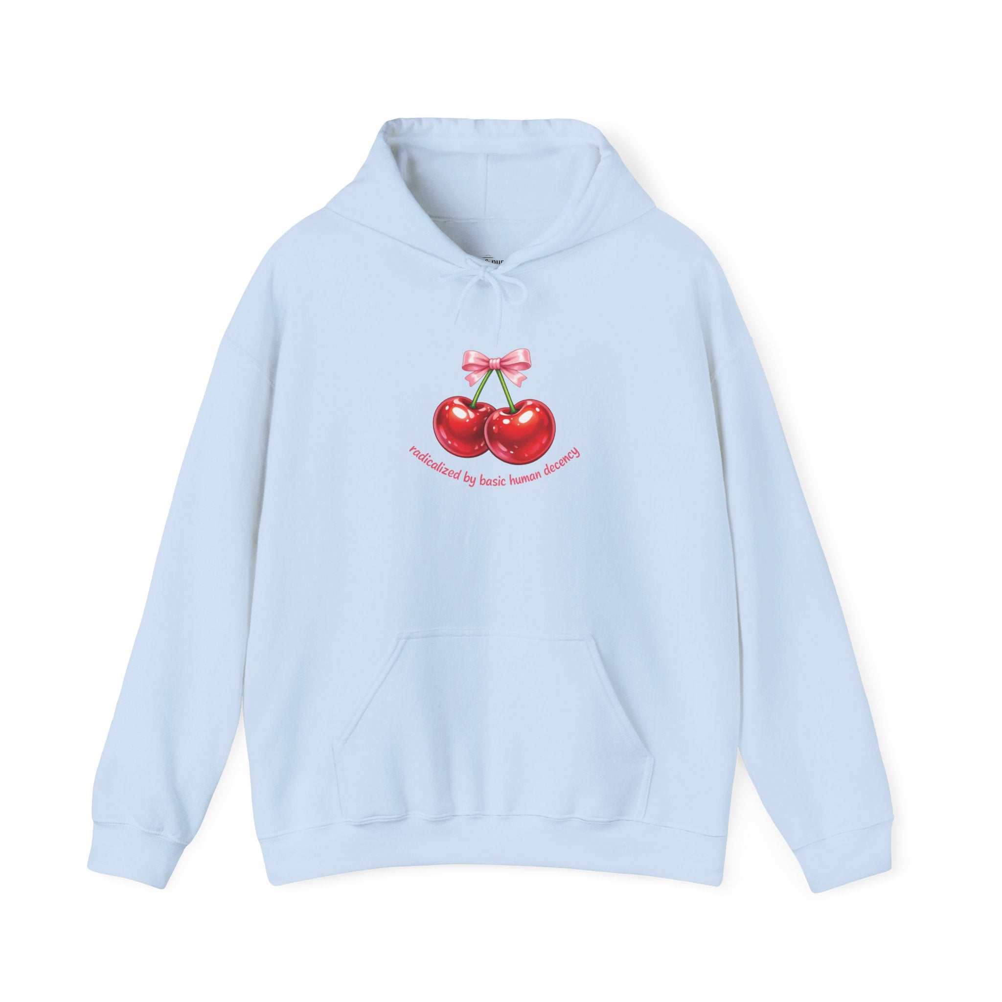 Radicalized by Basic Human Decency Cherry & Bow Hoodie