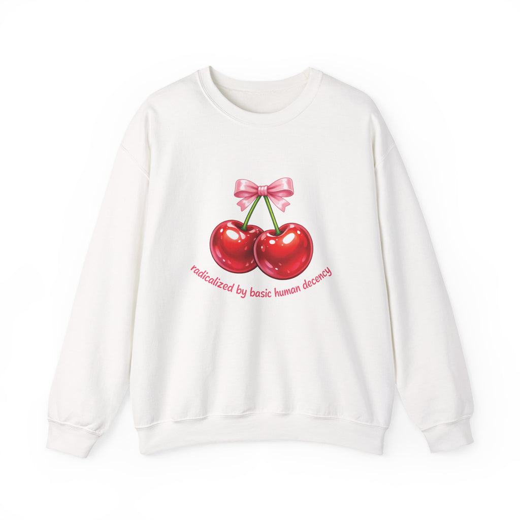 Radicalized by Basic Human Decency Cherry & Bow Sweatshirt