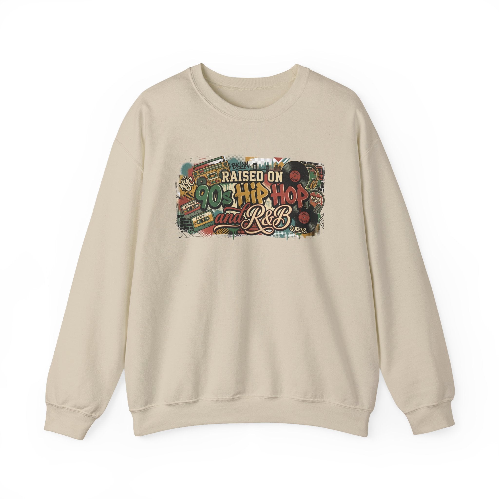 Raised on 90s Hip Hop & R&B - Crewneck Sweatshirt